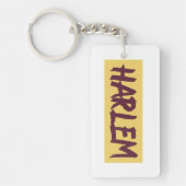 Porte-clés Harlem Text Base Design sur Arrière - plan jaune (Devant)