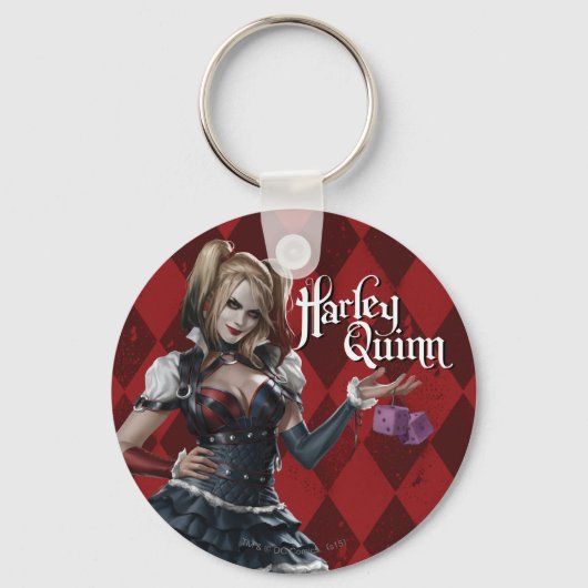 Porte-clés Harley Quinn Avec Dice Fuzzy (Recto)