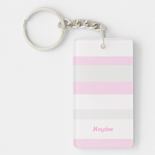 Porte-clés Harmony Stripes Horizontal Lines Grey Pink White (Devant)