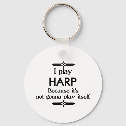 Porte-clés Harp Play Itself Funny Deco Music (Recto)