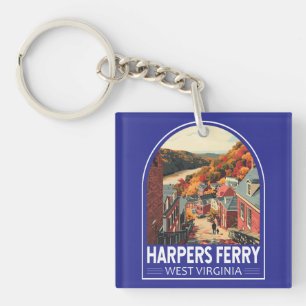 Porte-clés Harpers Ferry Virginie-Occidentale Voyage Art Vint