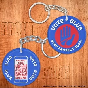 Porte-clés Harris Walz Vote Blue 'Stop Project 2025 ! ' Code 