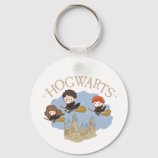 Porte-clés HARRY POTTER™, Hermione & Ron Fly Over HOGWARTS™ (Verso)