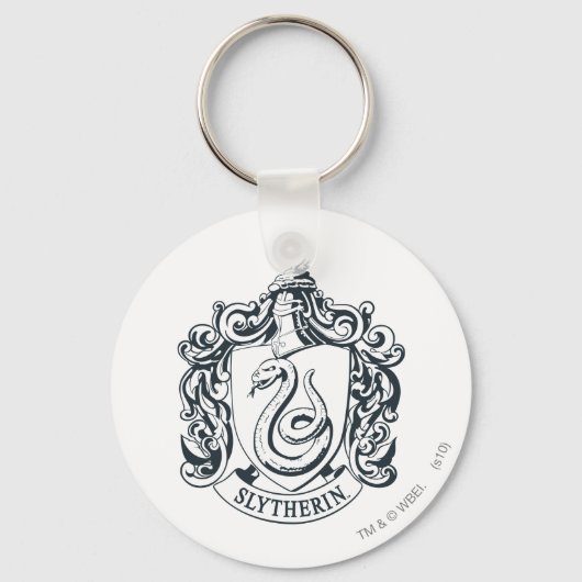 Porte-clés Harry Potter | Slytherin Crest - noir et blanc (Recto)