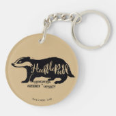 Porte-clés Harry Potter | Typographie de silhouette HUFLEPUFF (Dos)