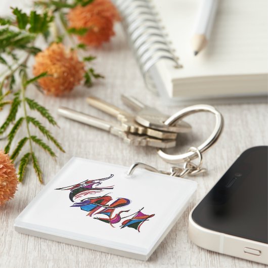 Porte-clés HARSH custom art work calligraphy (Devant Droit)