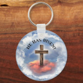 Porte-clés Has Risen Rugged Cross With Clouds (Recto)