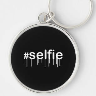Porte-clés Hashtag Selfie Drooling sur Black