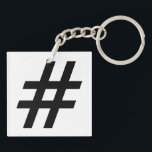 Porte-clés hashtag symbole texte lettre hashtag<br><div class="desc">hashtag symbole texte lettre hashtag</div>