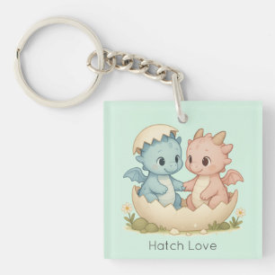 Porte-clés Hatch Love Twin Baby Dragons Imaginaire Porte - cl