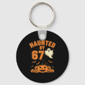 Porte-clés Haunted By 67 – Funny Ghost And Pumpkin Halloween (Recto)