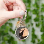 Porte-clés Hausse majestueuse d'élans et de Pleine lune de (main)