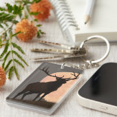 Porte-clés Hausse majestueuse d'élans et de Pleine lune de (Devant droit)