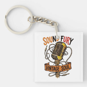 Porte-clés Haut-parleur Fury Vintage Âme Microphone Graphique