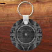 Porte-clés Haut-parleurs de musique noir et blanc (Recto)