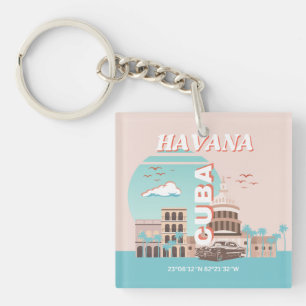 Porte-clés Havana Cuba Retro Art Voyage