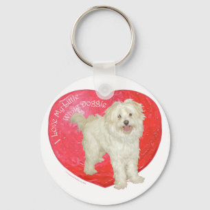 Porte-clés Havanese / Westie Mix Saint-Valentin