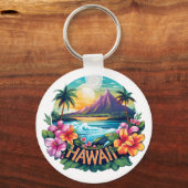 Porte-clés Hawaii Aloha Tropical Beach Mountains Voyage (Recto)