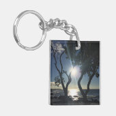 Porte-clés Hawaii Arbres éclairés soleil Ocean Shore Photogra (Devant gauche)