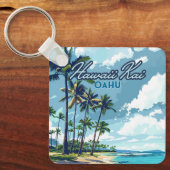 Porte-clés Hawaii Kai Honolulu Oahu Hawaii Retro (Recto)