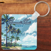 Porte-clés Hawaii Kai Honolulu Oahu Hawaii Retro (Verso)