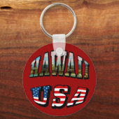 Porte-clés Hawaii Picture et USA Flag Text (Recto)