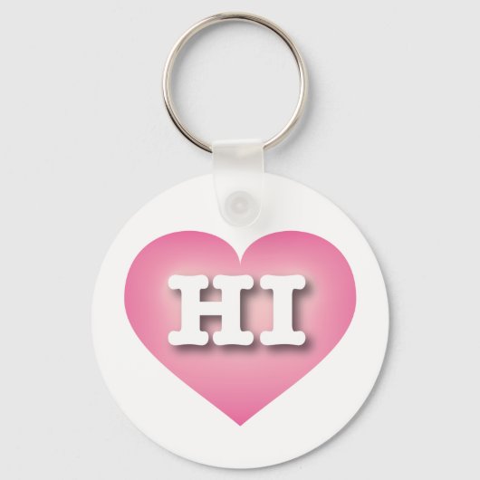 Porte-clés Hawaii Pink Fade Heart - J'aime HI (Recto)