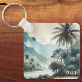 Porte-clés Hawaii Tropical Palm Tree Island (Recto)
