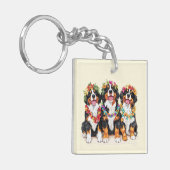Porte-clés Hawaiian Bernese Mountain Dogs Flower Lei (Devant gauche)