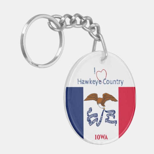 Porte-clés Hawkeyes Iowa avec indicateur initial (Devant gauche)