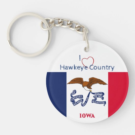 Porte-clés Hawkeyes Iowa avec indicateur initial (Devant)