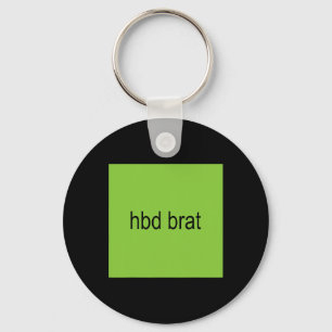 Porte-clés Hbd Brat Anniversaire Vert Amusant Mème Gen Z Adul