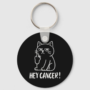 Porte-clés Hé Cancer F U Drôle Mème Chat Doigt d'Honneur Fck