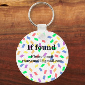 Porte-clés He him pastel rainbow sprinkles pronoun keychain (Verso)