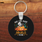 Porte-clés He Or She Abuelo To Be Halloween Skeleton Baby Rev (Recto)