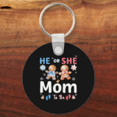 Porte-clés He Or She Mom To Be Christmas Gingerbread Gender R (Recto)