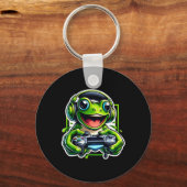 Porte-clés Headphone Video Game Frog Gaming  (Recto)
