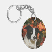 Porte-clés Headshot d'automne de border collie (Devant gauche)
