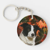Porte-clés Headshot d'automne de border collie (Devant)