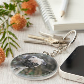 Porte-clés Headshot de chiot de carlin de faon (Devant droit)