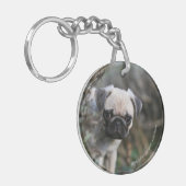 Porte-clés Headshot de chiot de carlin de faon (Devant gauche)