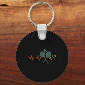Porte-clés Hearbeat Volant de badminton Racket Retro Player G (Recto)
