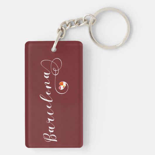 Porte-clés Heart Barcelona Keyring, Catalogne (Dos)