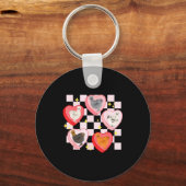 Porte-clés Heart Candy Silkie Chicken Valentine Farmer Animal (Recto)