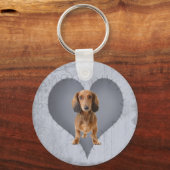 Porte-clés Heart Dachshund (Recto)