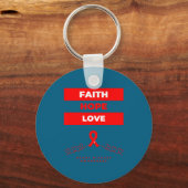 Porte-clés Heart Disease Awareness Faith Hope Love Design  (Recto)