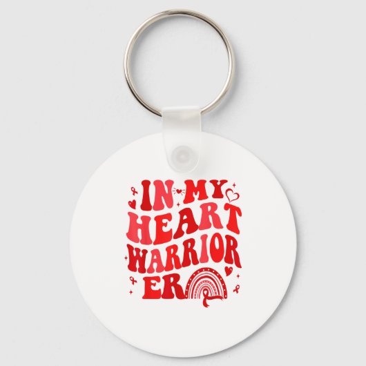 Porte-clés Heart Disease Awareness Retro In My Heart Warrior  (Recto)
