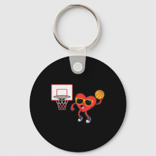 Porte-clés Heart Dunk Joueur de basket Valentines Jour Amour