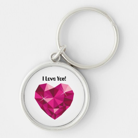 Porte-clés Heart Gemstone I Love You (Devant)