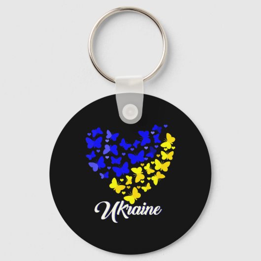 Porte-clés Heart Heart Ukraine Shirt Butterfly I Stand With U (Recto)